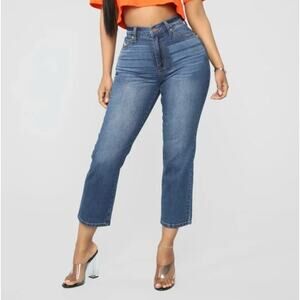 Fashion Nova Classic Blue Cropped Jeans